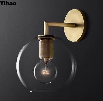 comprare Lampade da vetro a sfiato Modern Sconces Living Room Lampade da parete interne 40W fabbricazione online