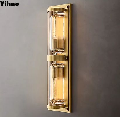 comprare K9 Lampade da parete decorative in vetro Due lampadine da parete in cristallo oro da 40W fabbricazione online