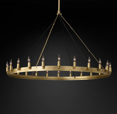 comprare Candelabro di campagna francese vintage in stile fattoria con ornamenti in ferro di ottone fabbricazione online