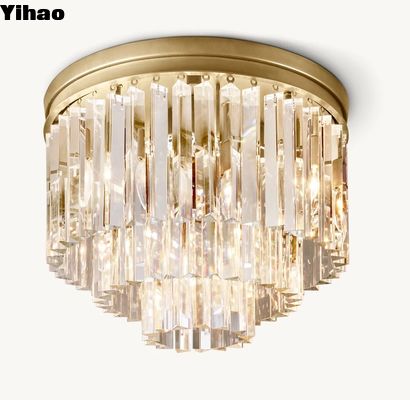 comprare Multi Ring Frame Luxury Ceiling Lights K9 Glass Wall Flush Mount Light fabbricazione online