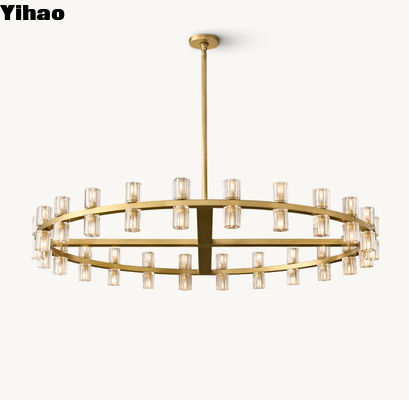 comprare Cromo Finish Cromo Lampade appese Foyer Illuminazione soffitto alto fabbricazione online