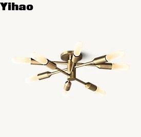 comprare 60w Crystal Flush Mount Luxury Ceiling Lights Finitura in nichel lucidato fabbricazione online