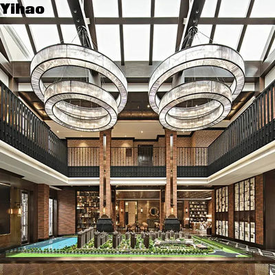 comprare Lampade personalizzate Hotel Lobby lampadario a catena lampadario moderno con fonte luminosa E12 fabbricazione online