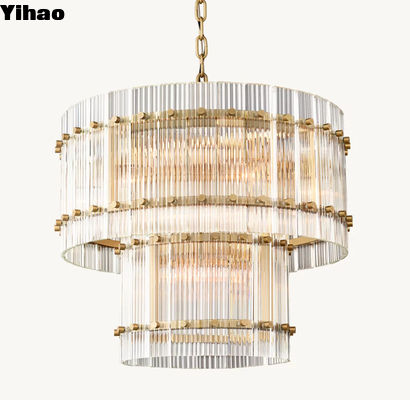 comprare San Marco due livelli di lampadario rotondo a cristallo 22' fabbricazione online