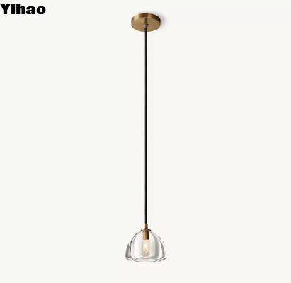 comprare Emisfero di vetro metallico lampada sospesa 110-220 volt fabbricazione online