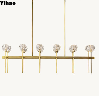 comprare Dispositivo a misura 110-240V Boule Cristal Double Linear Chandelier 60' fabbricazione online