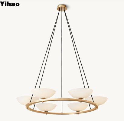 comprare Cromo finitura spazzolato ottone e vetro soffitto luce 85-265 volt fabbricazione online