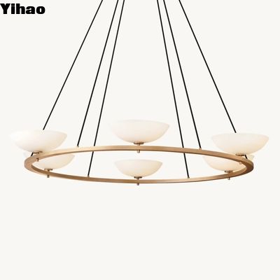 comprare Candelabro tipo lampadina candelabro moderno con telaio in nichel e direzione verso il basso della coppa della lampada fabbricazione online
