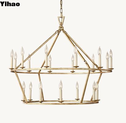 comprare Lustreio in ottone personalizzato con direzione verso il basso della coppa della lampada e tipo di lampadina di candelabro fabbricazione online