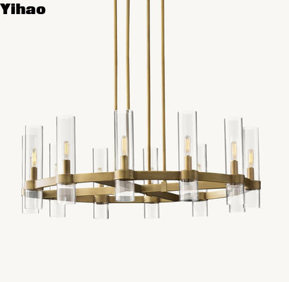 comprare Moderno luxo lampadario in vetro in ottone Ravelle Round lampadario 36
