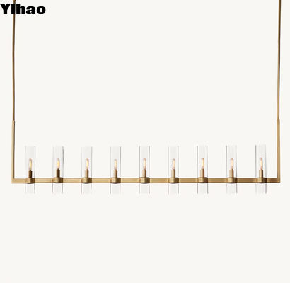comprare Candelabro da sala da pranzo in vetro di ottone semplice Ravelle Candelabro lineare 71