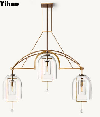 comprare 43 kg Fulcrum Linear Brass Crystal Chandelier con dimensioni 155cm W x 34cm D x 142cm H fabbricazione online