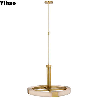 comprare Pendente di cristallo di ottone Vintage Alabastro Luce di cristallo di ottone per spazi interni eleganti fabbricazione online
