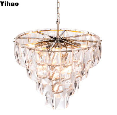 comprare Multi Tier Contemporaneo Cristallo LED lampadario Ferro Rotondo per Soggiorno Camera da letto Hotel fabbricazione online