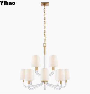 comprare CHC 5903 Reagan Medium Two Tier Chandelier Polished Nickel / Antique-Burned Brass Crystal Chandelier (Canzellare di cristallo in ottone antico) fabbricazione online