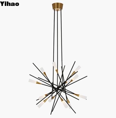 comprare CHC 5605 Candelabro stellare medio nero opaco / bianco opaco Candelabro di cristallo in ottone antico fabbricazione online