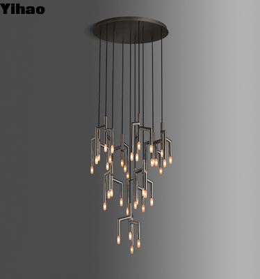 comprare Lampadario circolare RAMEAU Moderno a 10 luci con altezza regolabile e luce bianca calda fabbricazione online