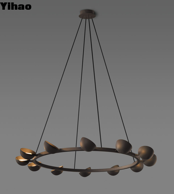 comprare Lampadario in ottone a 12 luci con altezza regolabile per l'arredamento moderno della casa fabbricazione online