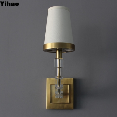 comprare Modern Brass LED Wall Sconce with Dimmer for Living Room fabbricazione online