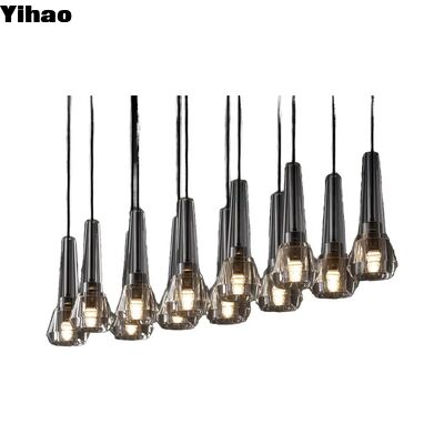 comprare Yihao Contemporary Linear Brass Suspended Pendant Light con altezza regolabile e durata di vita di 50000 ore per il soggiorno fabbricazione online
