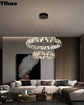 comprare Yihao Luxury Altezza regolabile K9 cristallo lampadario per moderno lusso villa soggiorno fabbricazione online
