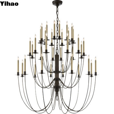 comprare American Classic Luxury 3500K Caldo Bianco Candelabro regolabile in altezza con 36.000 ore di durata per Villa Hotel Lobby fabbricazione online