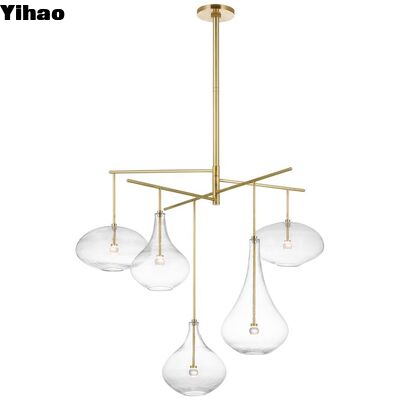 comprare Moderno lusso corpo in ottone cristallo ombra pendente luce con 3500K caldo bianco LED illuminazione sospesa fabbricazione online