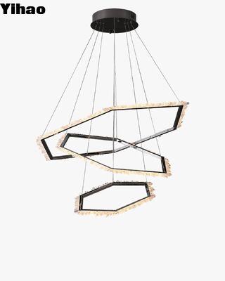 comprare Candelabro a cristallo regolabile in altezza con luce bianca calda 3500K per interni moderni fabbricazione online