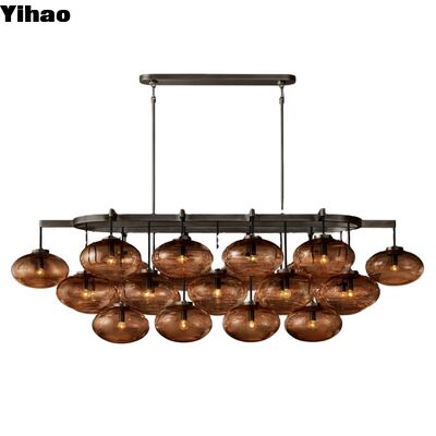 comprare Lussureggiante lampadario di rame moderno con ombra cristallina e durata di vita di 50.000 ore per un'illuminazione elegante fabbricazione online