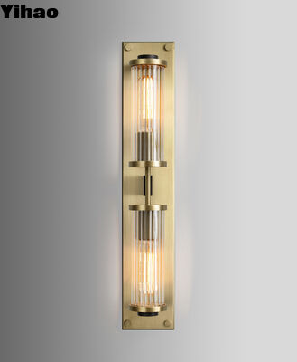 comprare Lampada da parete in ottone moderno con ombra di vetro e durata di vita di 30000 ore per illuminazione interna di lusso fabbricazione online