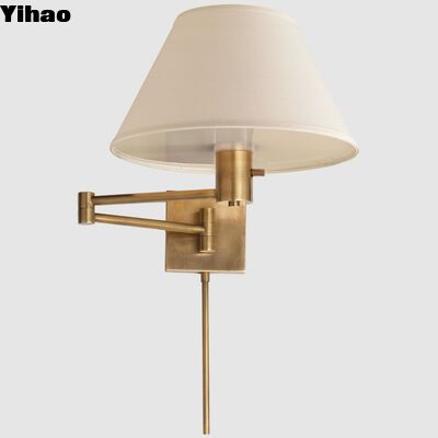 comprare Yihao Classic LED Swing Arm Copper Body Wall Lamp con 2700K di luce bianca calda e 30000 ore di durata per il soggiorno fabbricazione online