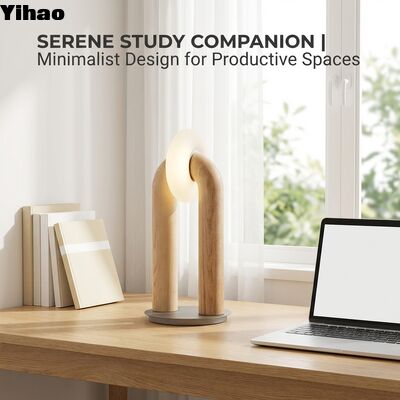 comprare Lampada da tavolo in legno a forma di U moderna e minimalista con illuminazione a LED multicolore per comodino e scrivania fabbricazione online