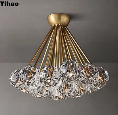 Lumiere di soffitto in vetro K9 trasparente lucidate con finitura in nichel
