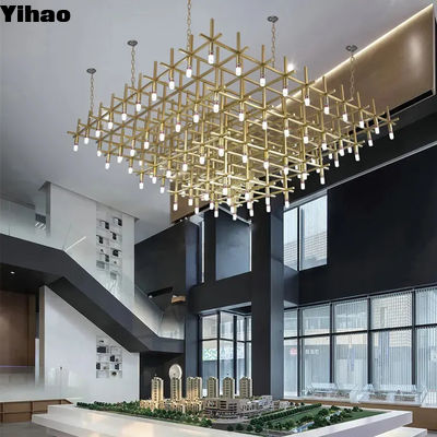 E12/E14 Bulbs Hotel Lobby Lustre metallo Lustre moderno