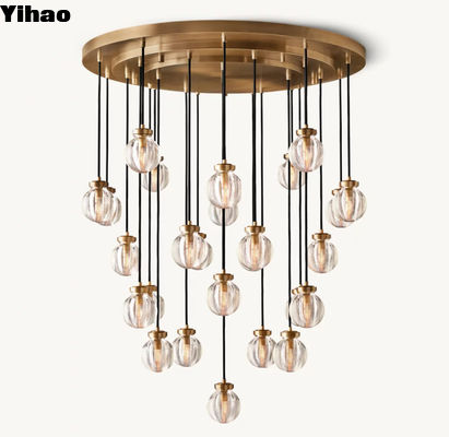 110-220V cristallo lampadario soffitto luce perla lampadario rotondo