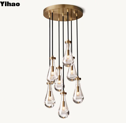 Sala da pranzo lampadario di cristallo soffitto luce pioggia lampadario rotondo 60'