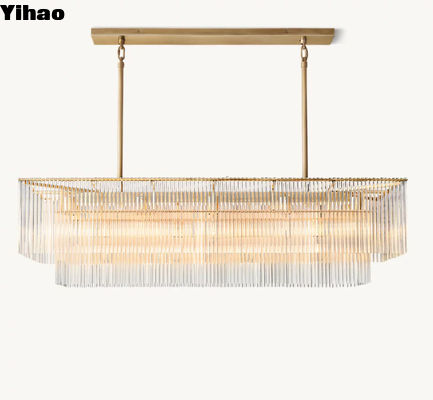 Amadeo Lustre di vetro moderno rettangolare cablato 110-240V