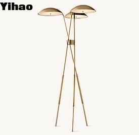 Lampade per pavimenti in ottone bruciato in marmo
