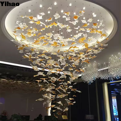 Fonte di luce a LED Proietto di cristalli di vetro candelabri per hall