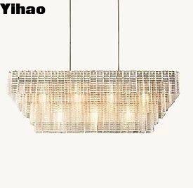 110-220V Antico lampadario da tavolo da pranzo con finitura in bronzo antico