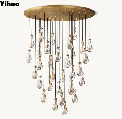 Montaggio del soffitto candelabro su misura pioggia candelabro rotondo 60'
