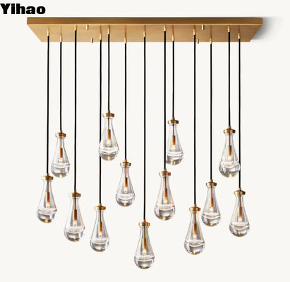 8'-12' H goccia di pioggia candelabro rettangolare luci di soffitto 54'