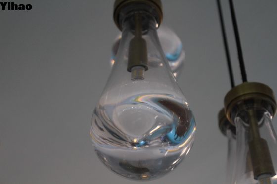 Candelabro di cristallo a pioggia rotondo con sette teste e dimensione regolabile D 46cm
