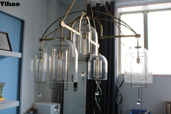 Fulcrum Round Chandelier Cristallo di ottone Luce personalizzata con 50,8 kg di capacità di peso