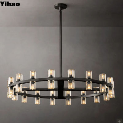 Elegante lampadario di cristallo in cromo di 140 cm di diametro