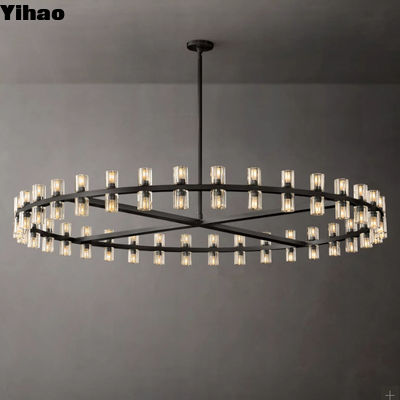 Moderno lampadario rotondo di cristallo per il tavolo da pranzo