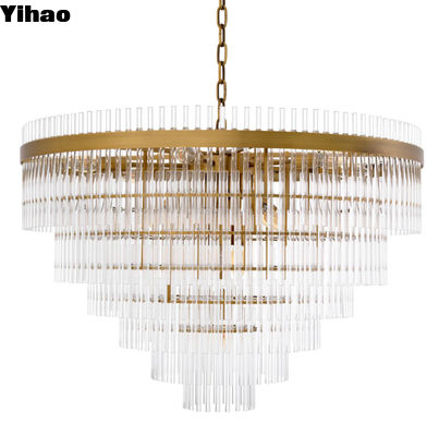 Candelabro di cristallo moderno Luxury Villa contemporanea di cristallo decorativo candelabro di lampada appesa per la sala da pranzo