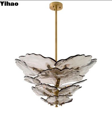 Luxury Moderno Grandi lampadari di cristallo di ottone per la sala da pranzo Decorazione del soffitto interno