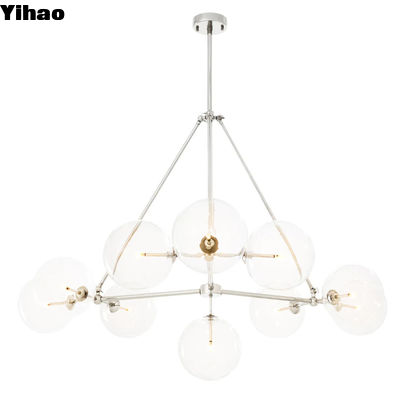 Moderno lusso lampadario a sfera di vetro, soffitto LED moderno lampadario per soggiorno