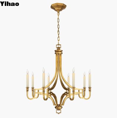 CHC 1561 Candelabro medio di Mykonos con ferro invecchiato / finitura in ottone antico-bruciato